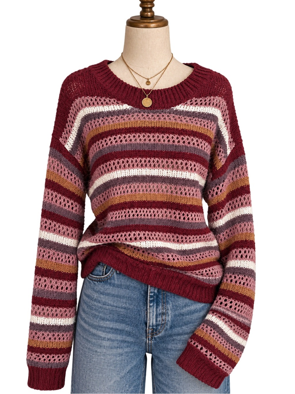 Fairy grunge striped hot topic sweater y2k 90s Gilmore swan boho indie academic